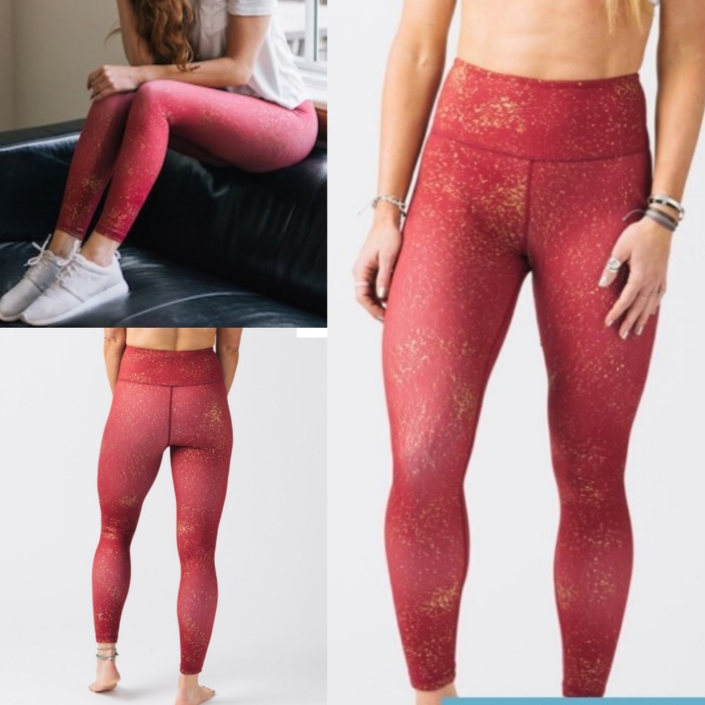 ZYIA Red stay gold light n tights 24" Size 8-10